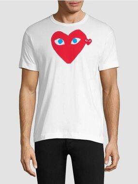 Comme des Garcons PLAY double heart t shirt NWT